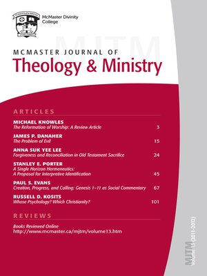 cover image of McMaster Journal of Theology and Ministry